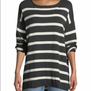 Eileen Fisher striped Peruvian organic cotton pullover sweater NWT.